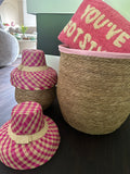 Pink straw hat