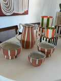 Striped terracotta bowl L