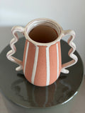 Striped terracotta vase