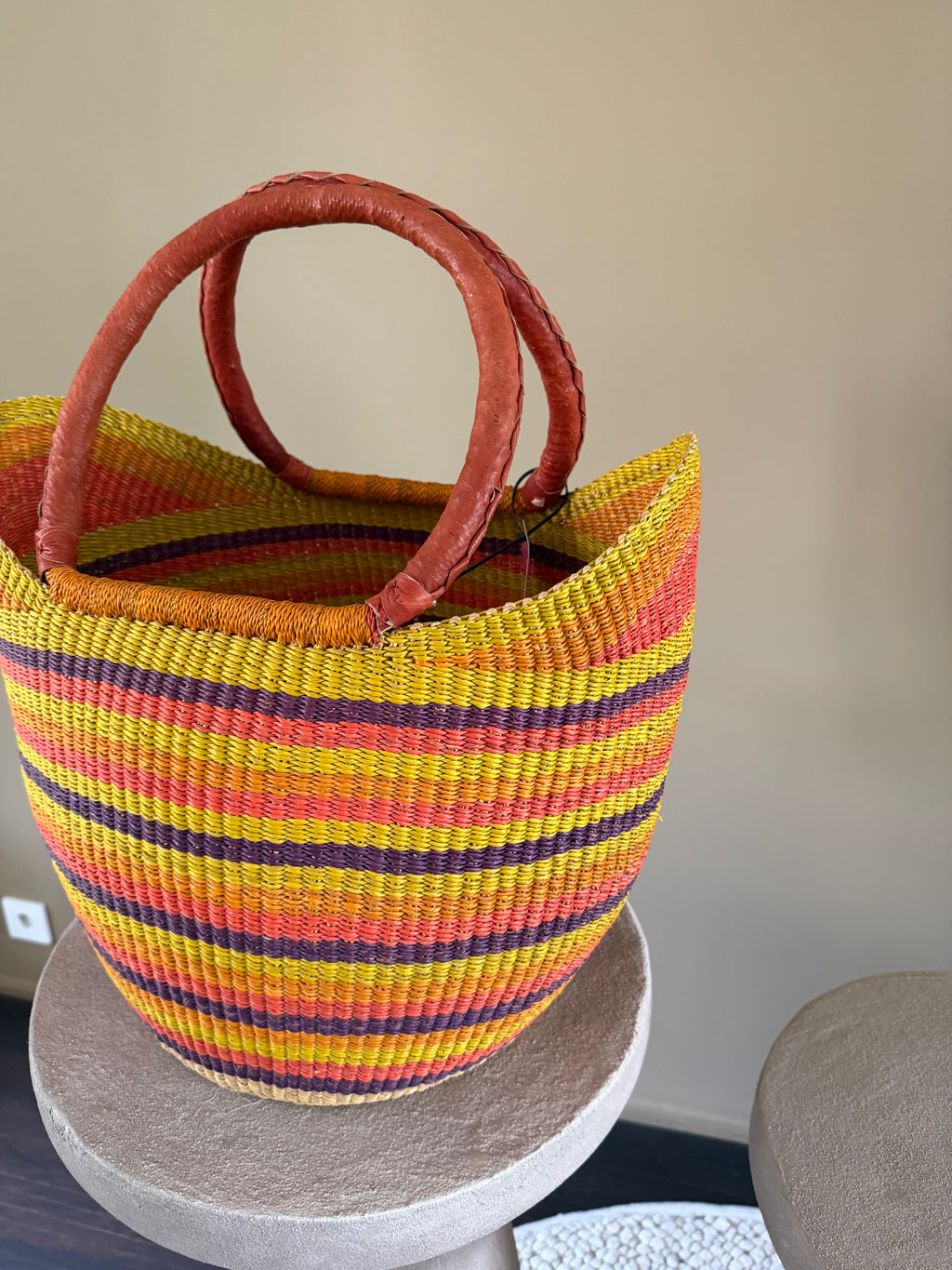 Orange basket bag