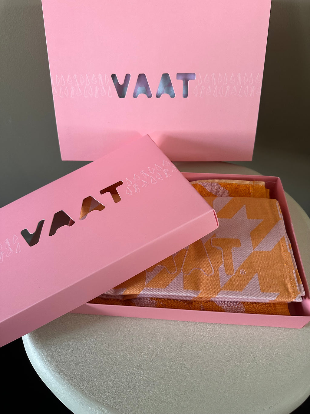 VAAT kitchen towel gift set (of 2 orange towels)