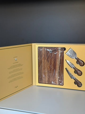 Book design side table with cheese board& knife set