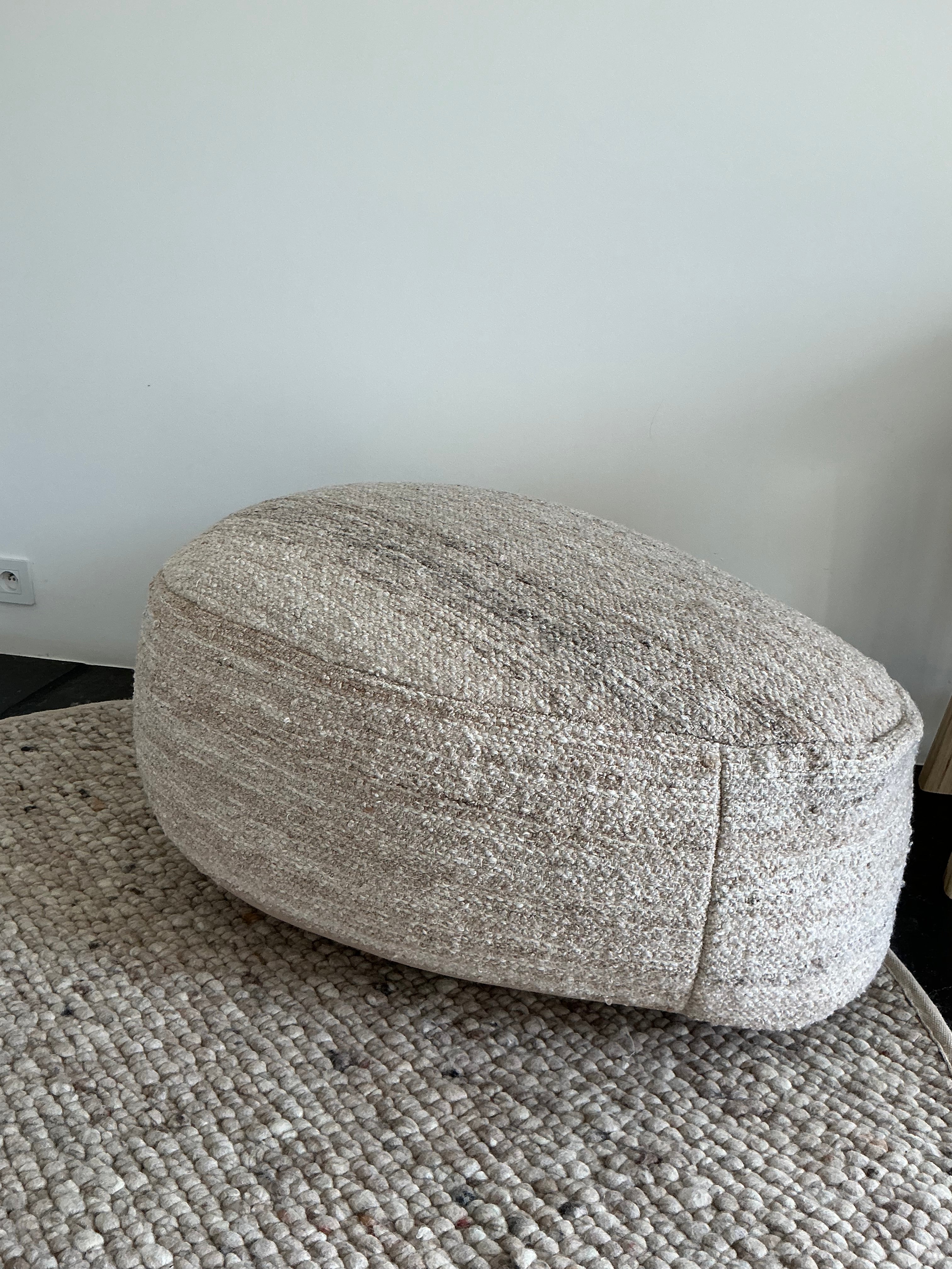 Oval fabric pouf