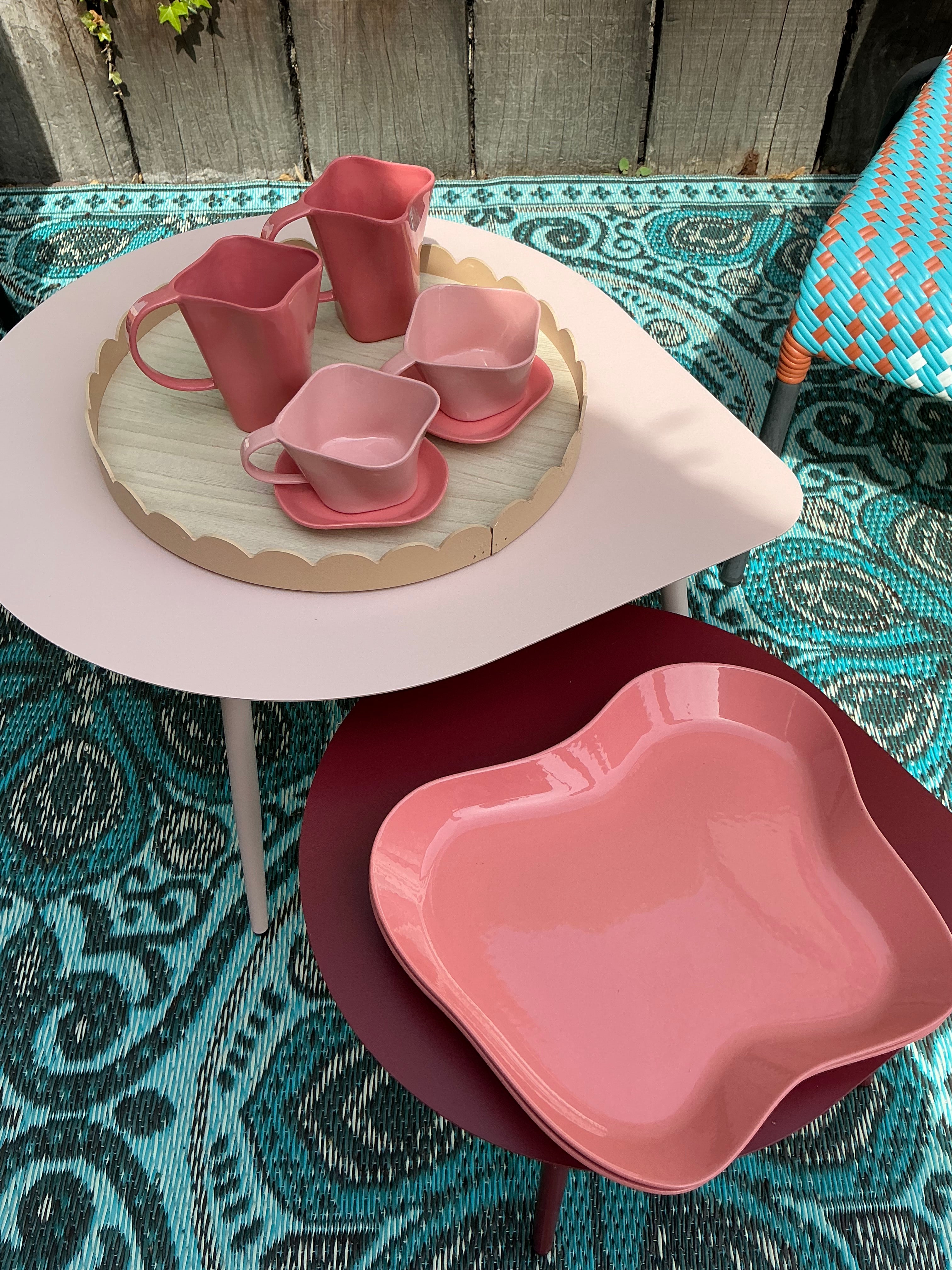 Assiette rose (lot de 6)