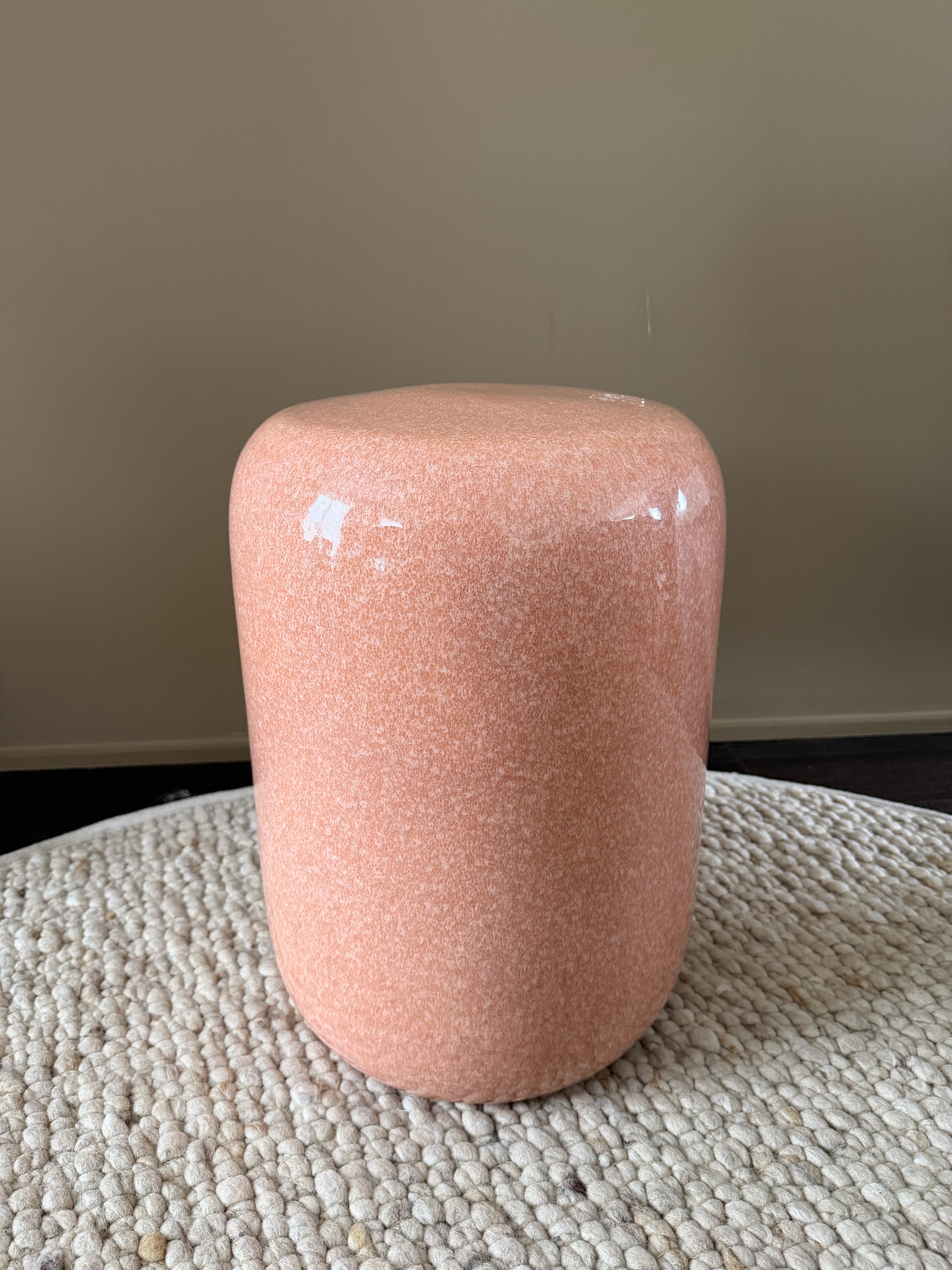 Pink stone pouf