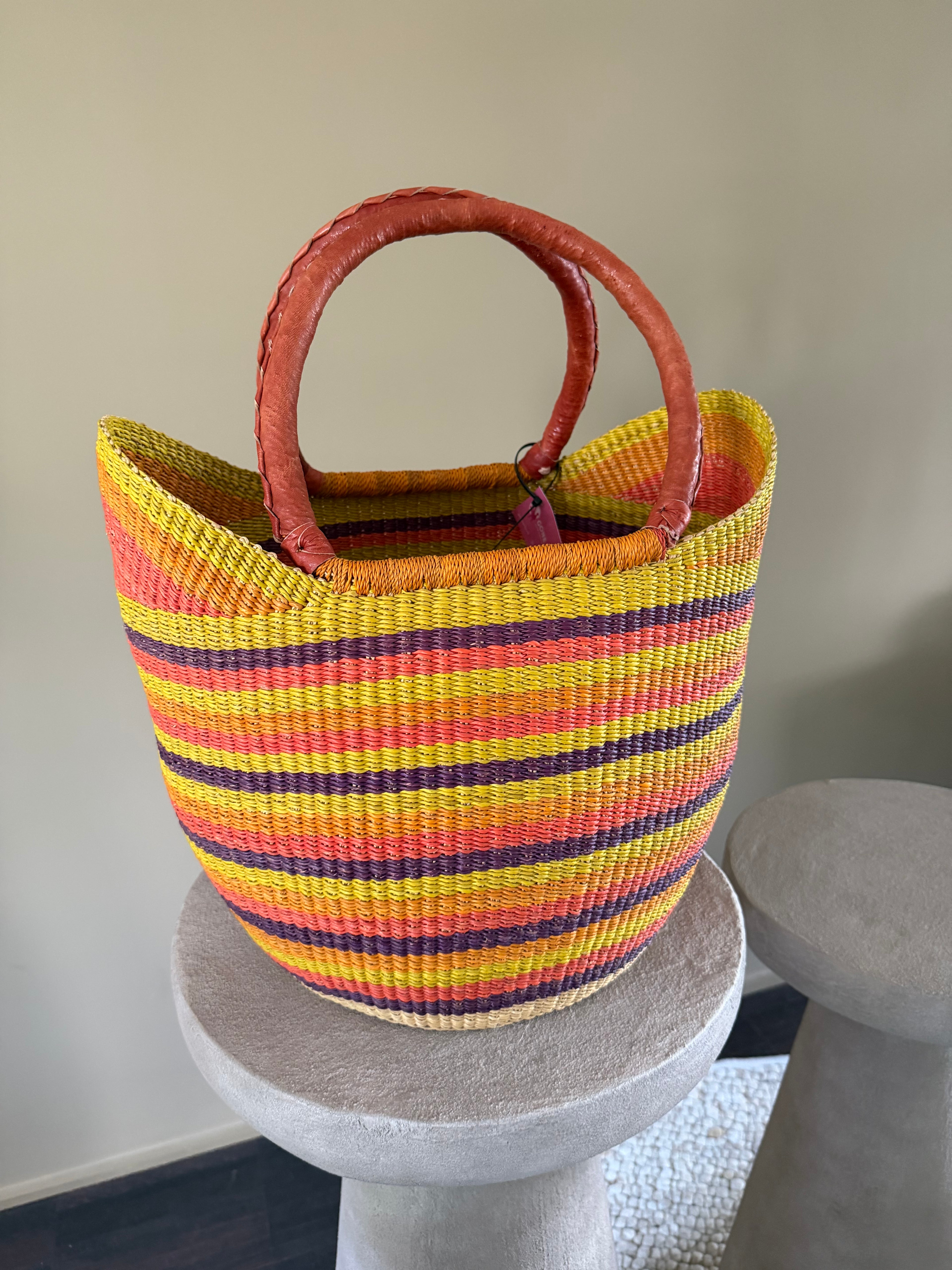 Orange basket bag