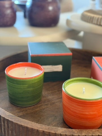 Orange vegetable wax candle L (200 hours burn time)