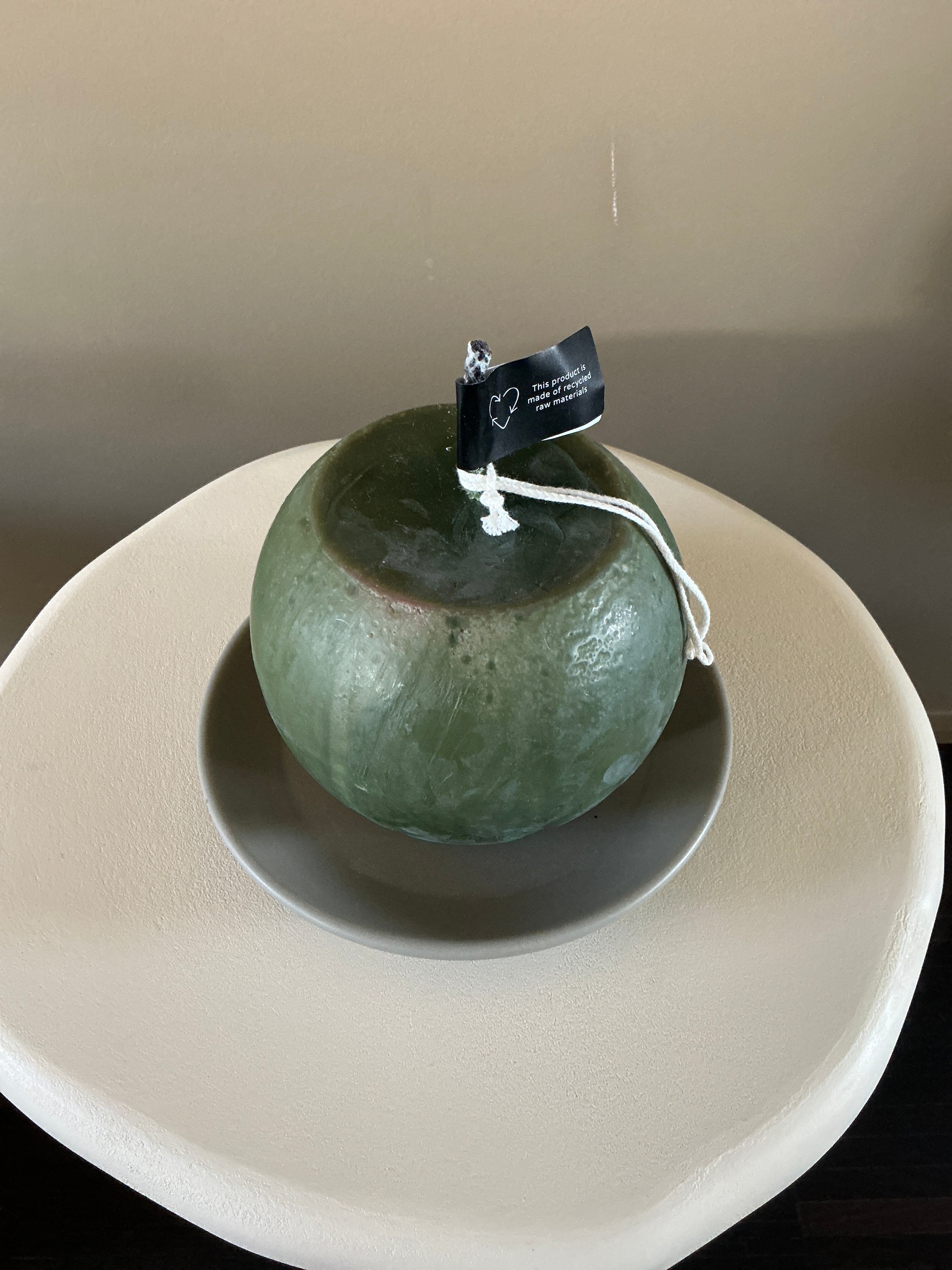 Bougie d'extérieur S verte ou rose (socle inclus)