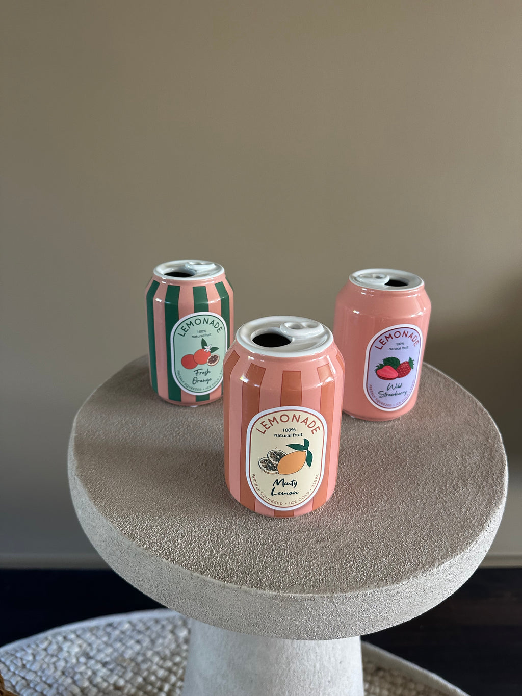 Colored ceramic tins