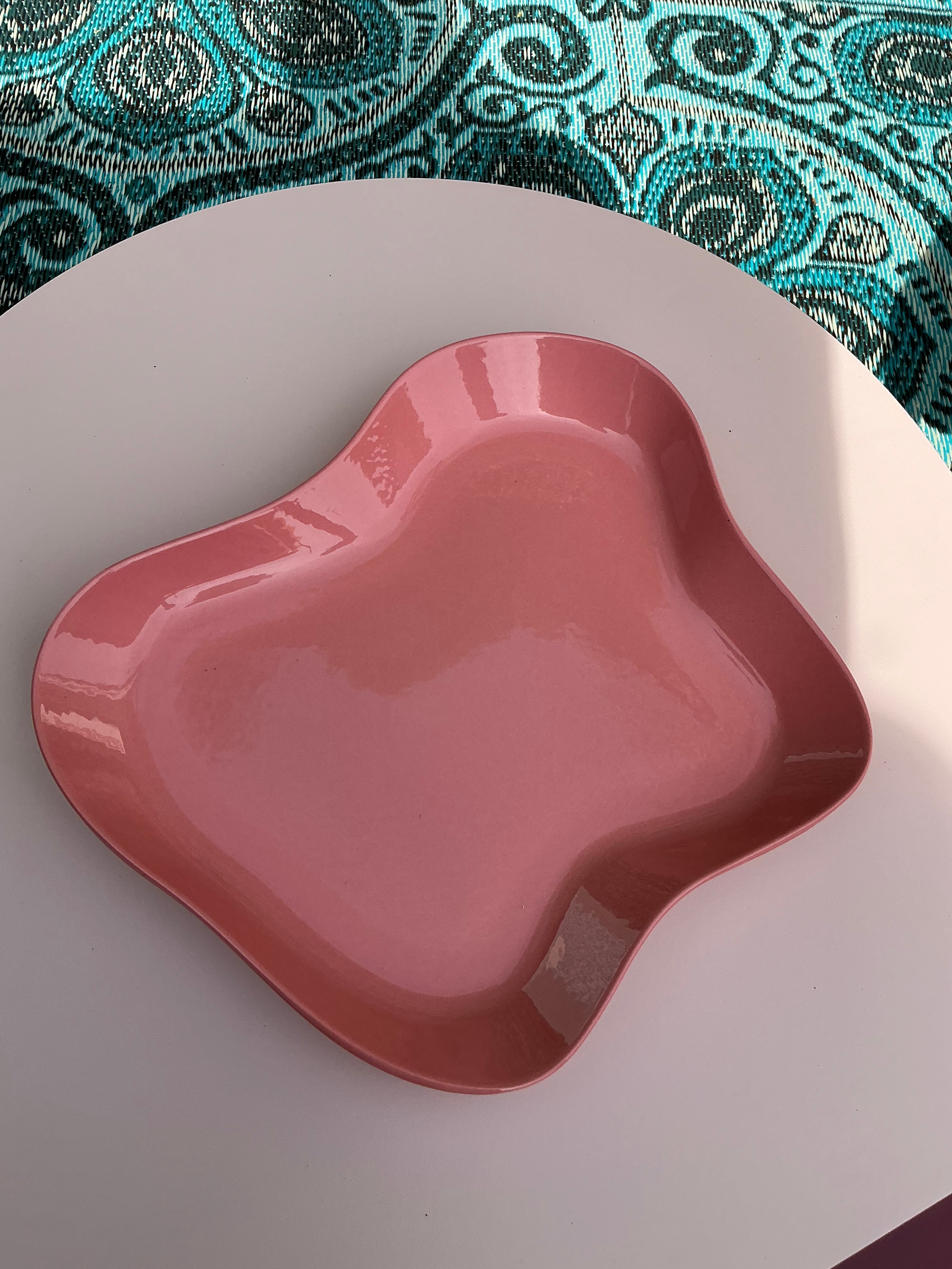 Assiette rose (lot de 6)