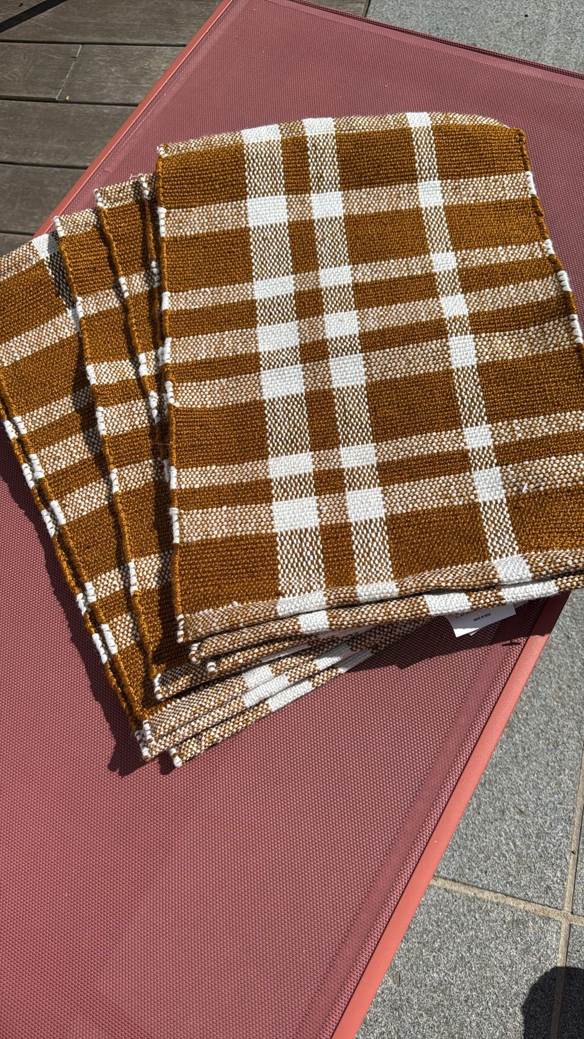 Bruine of groene geruite placemats (set van 8)