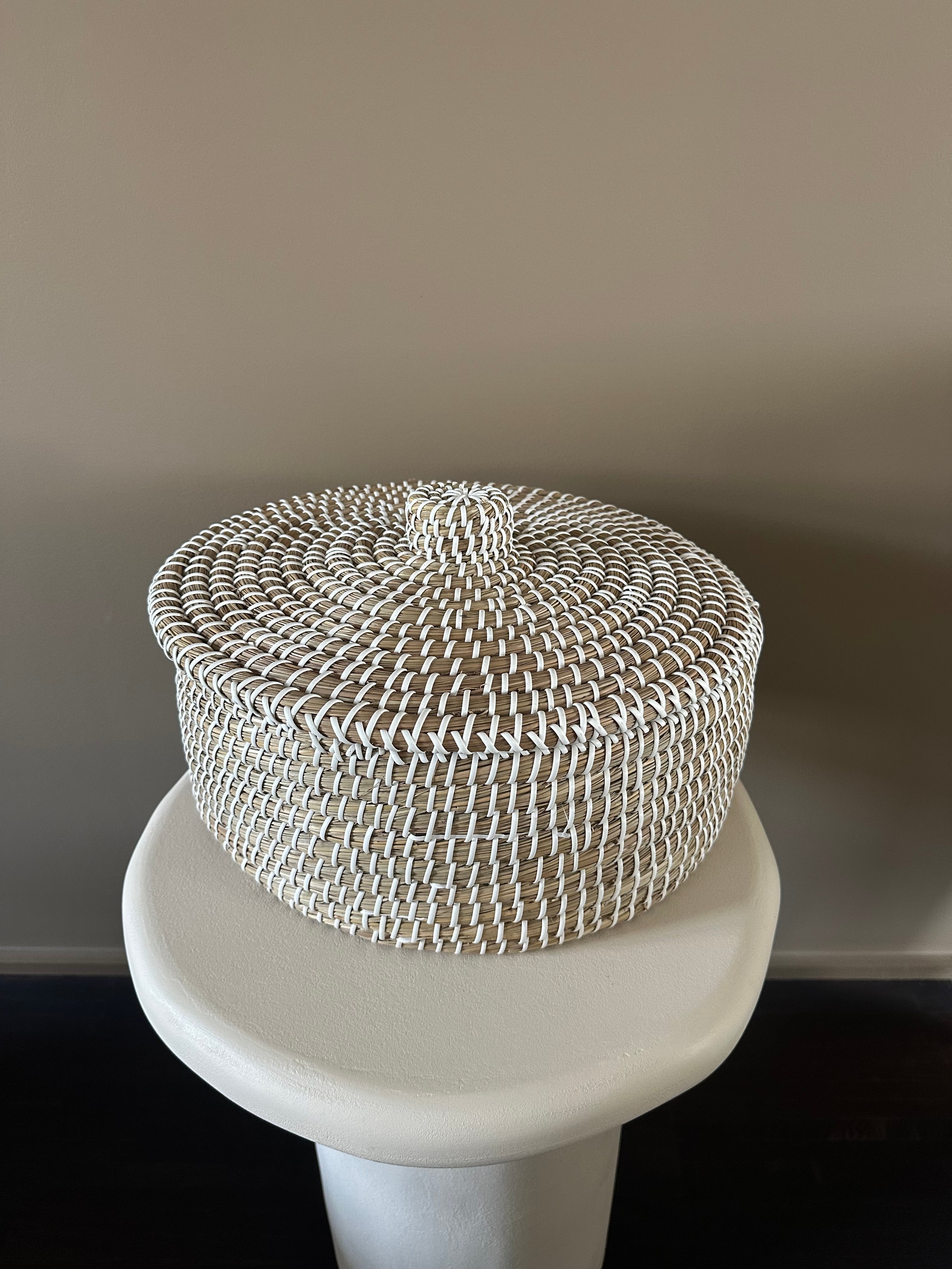 Storage basket with lid
