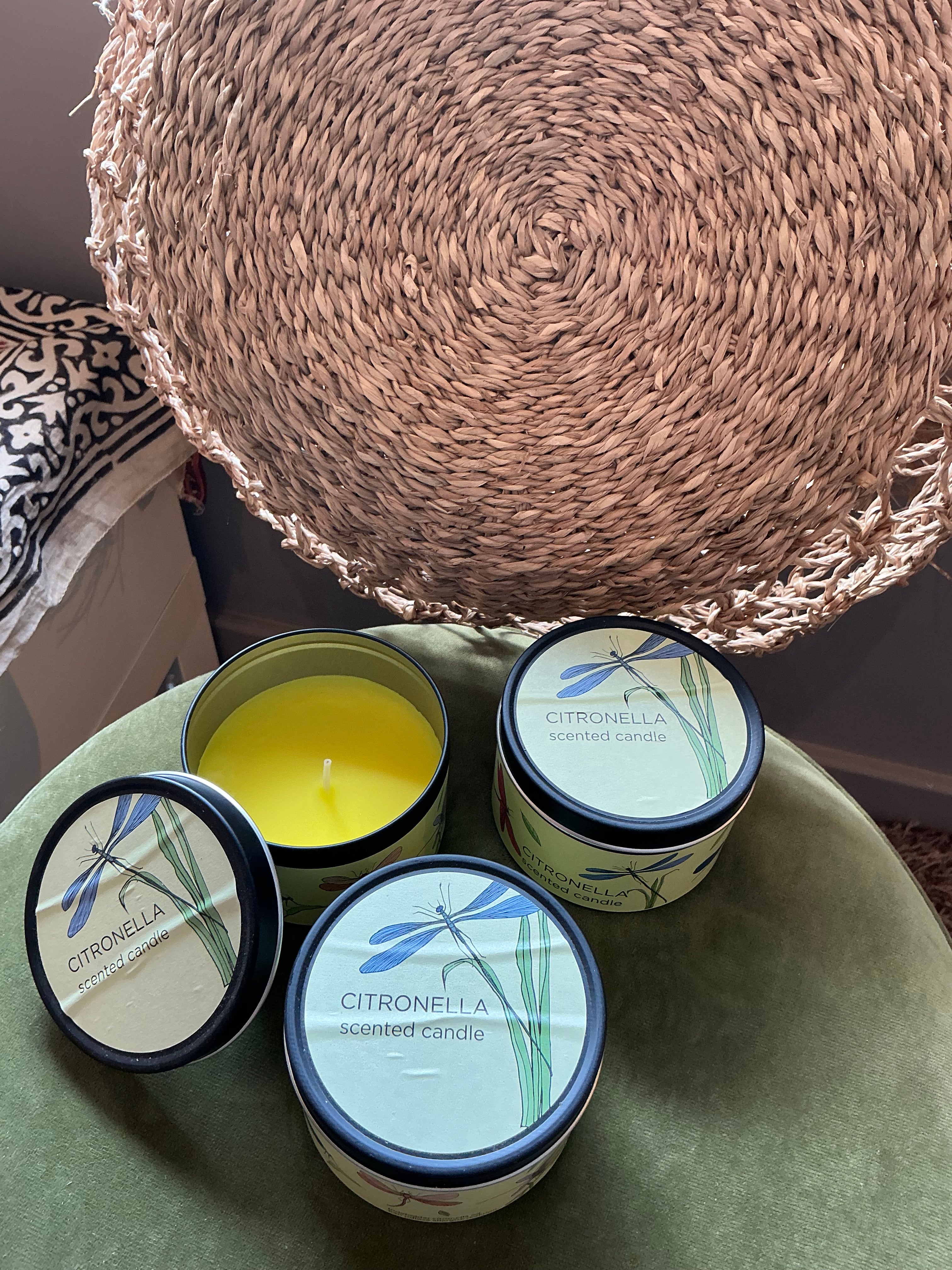 Citronella scented candle
