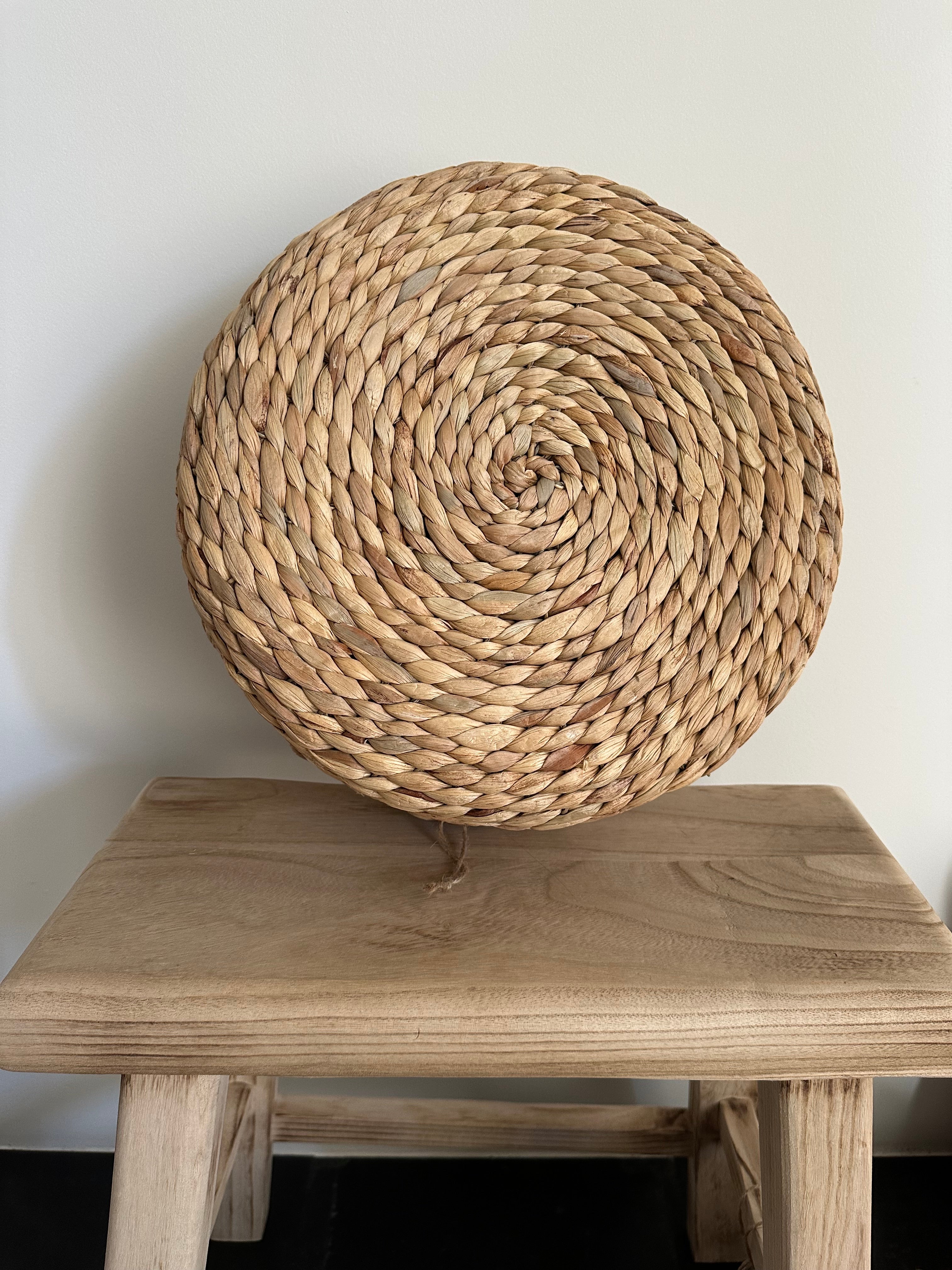 Decorative rattan poufs