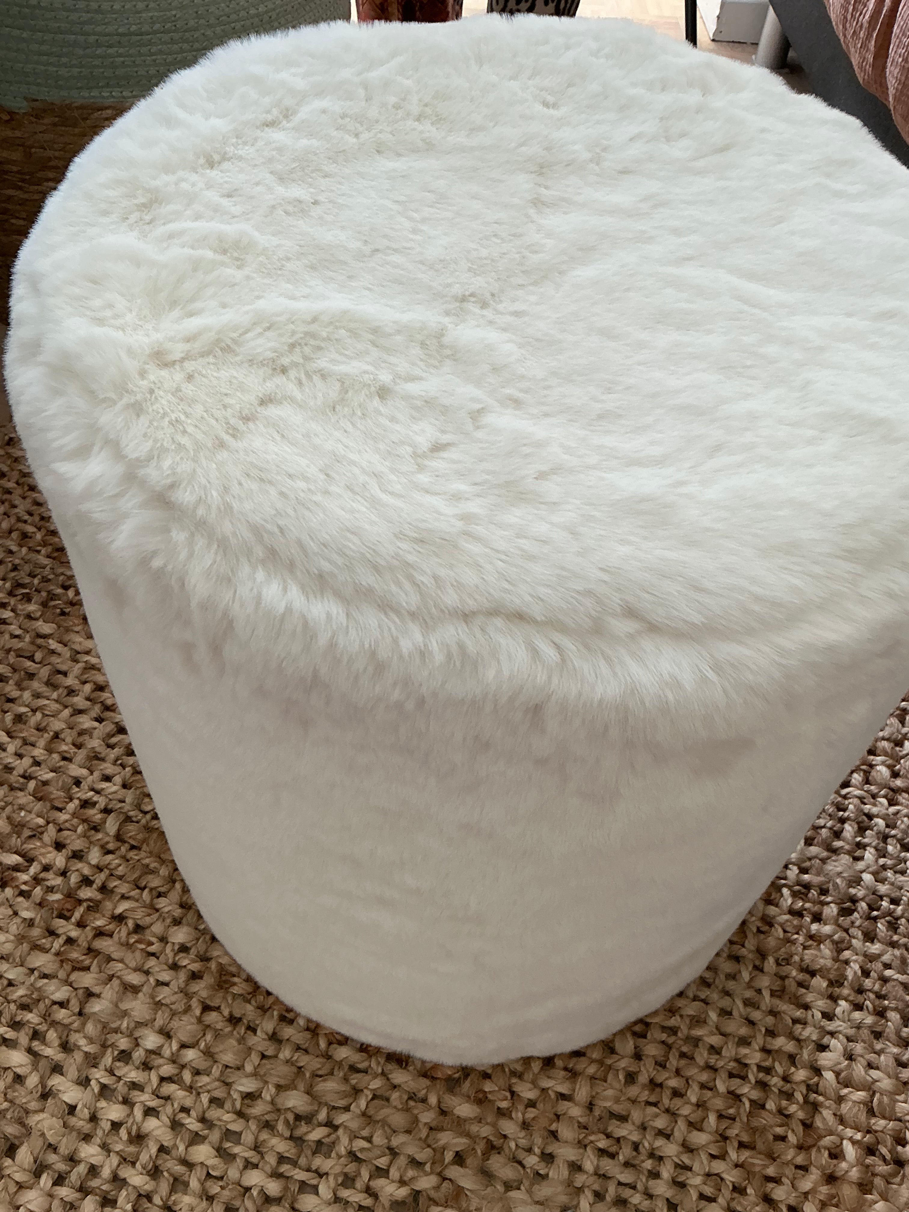 Fluffy white side table
