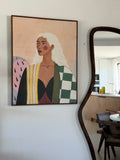 Framed artwork woman (70x90cm)