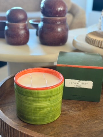 Green vegetable wax candle L (200 hours burn time)