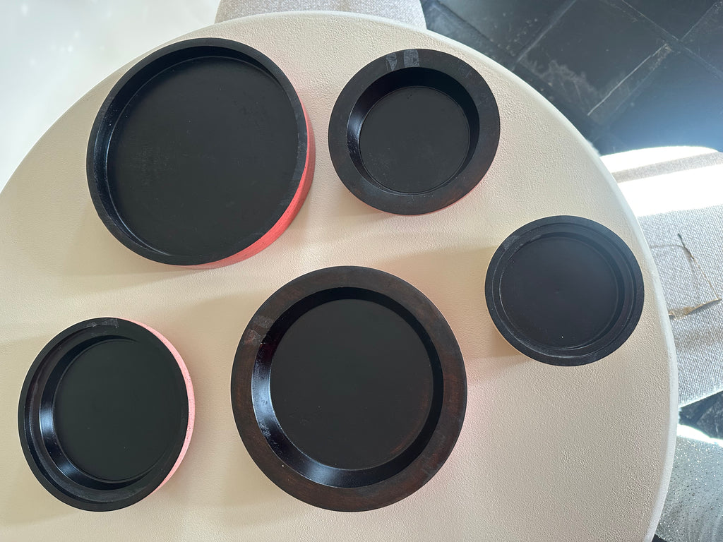 Set de bols en bois colorés (prix par set)