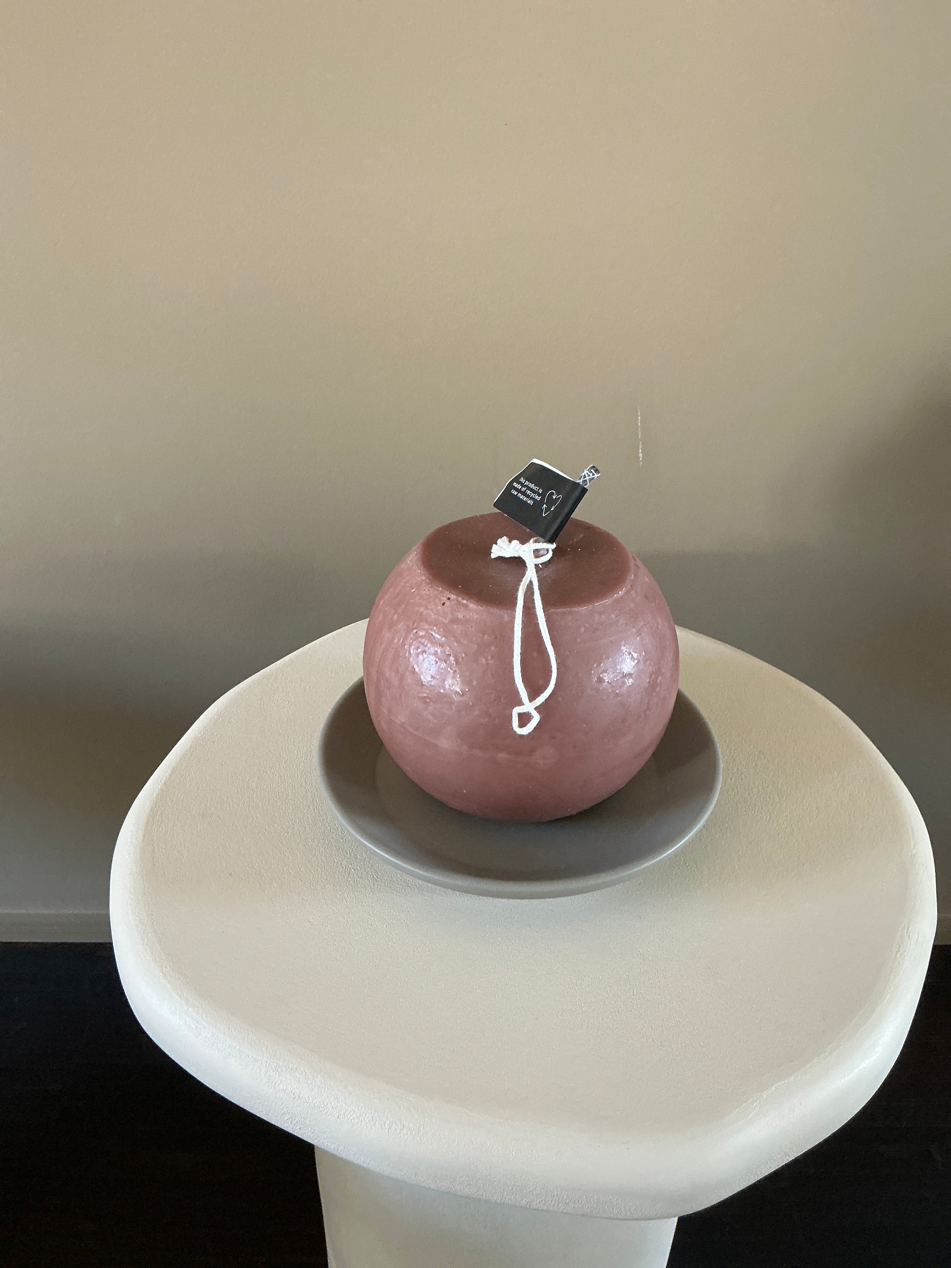 Bougie d'extérieur S verte ou rose (socle inclus)