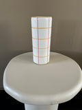 Stone white checkered vase