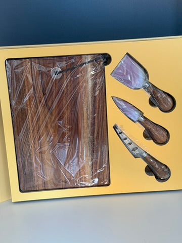 Book design side table with cheese board& knife set