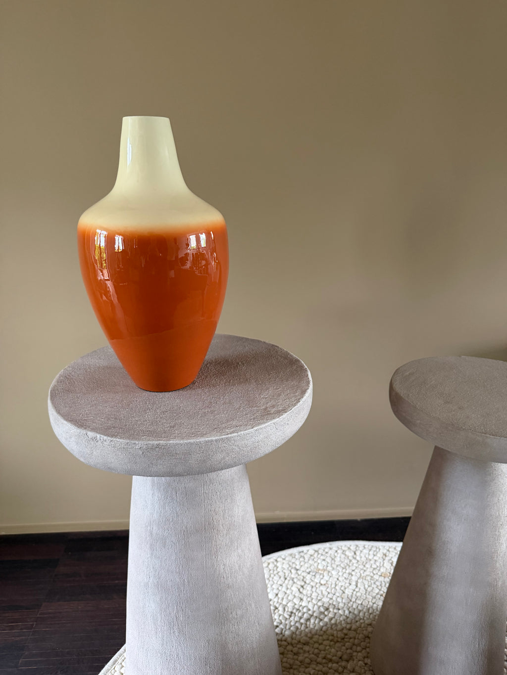Orange and white vase