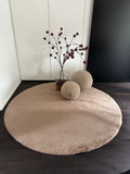 Tapis doux rond marron