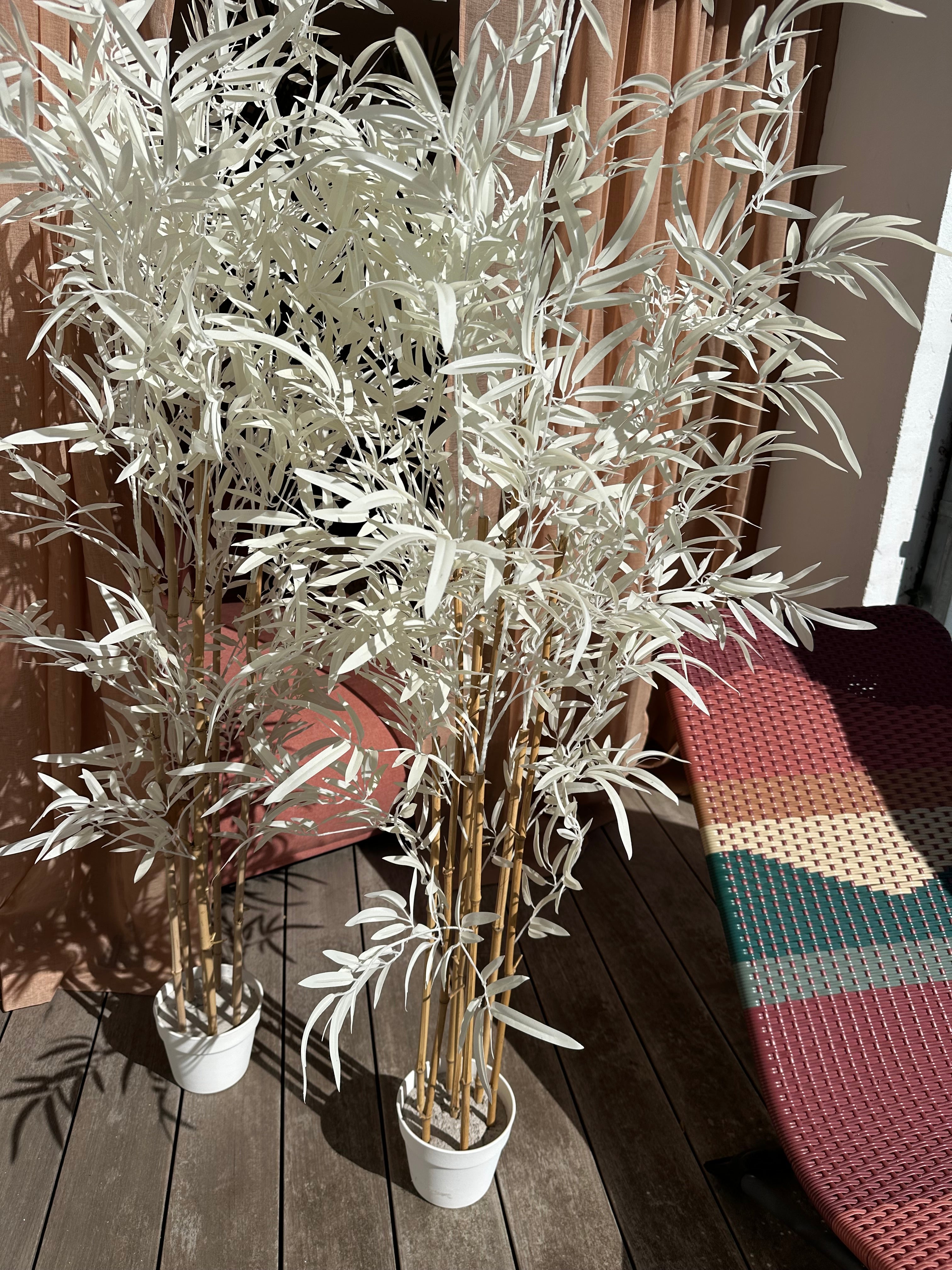 Plante de bambou artificielle blanche