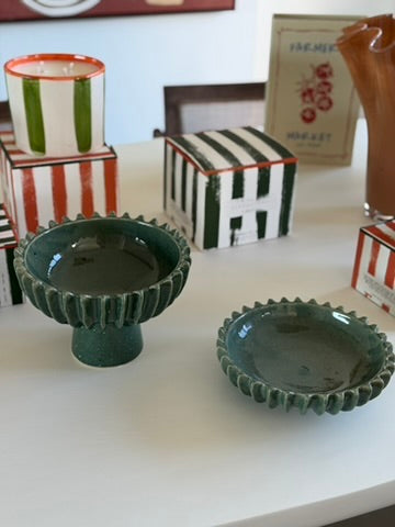 Green decorative bowl (set of 2)