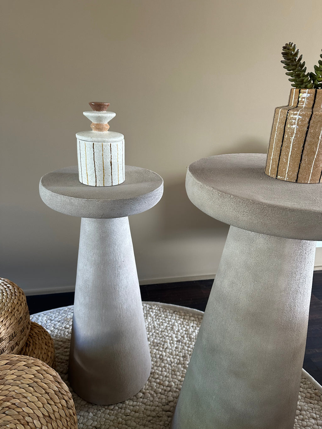 Gray side table, 75 cm