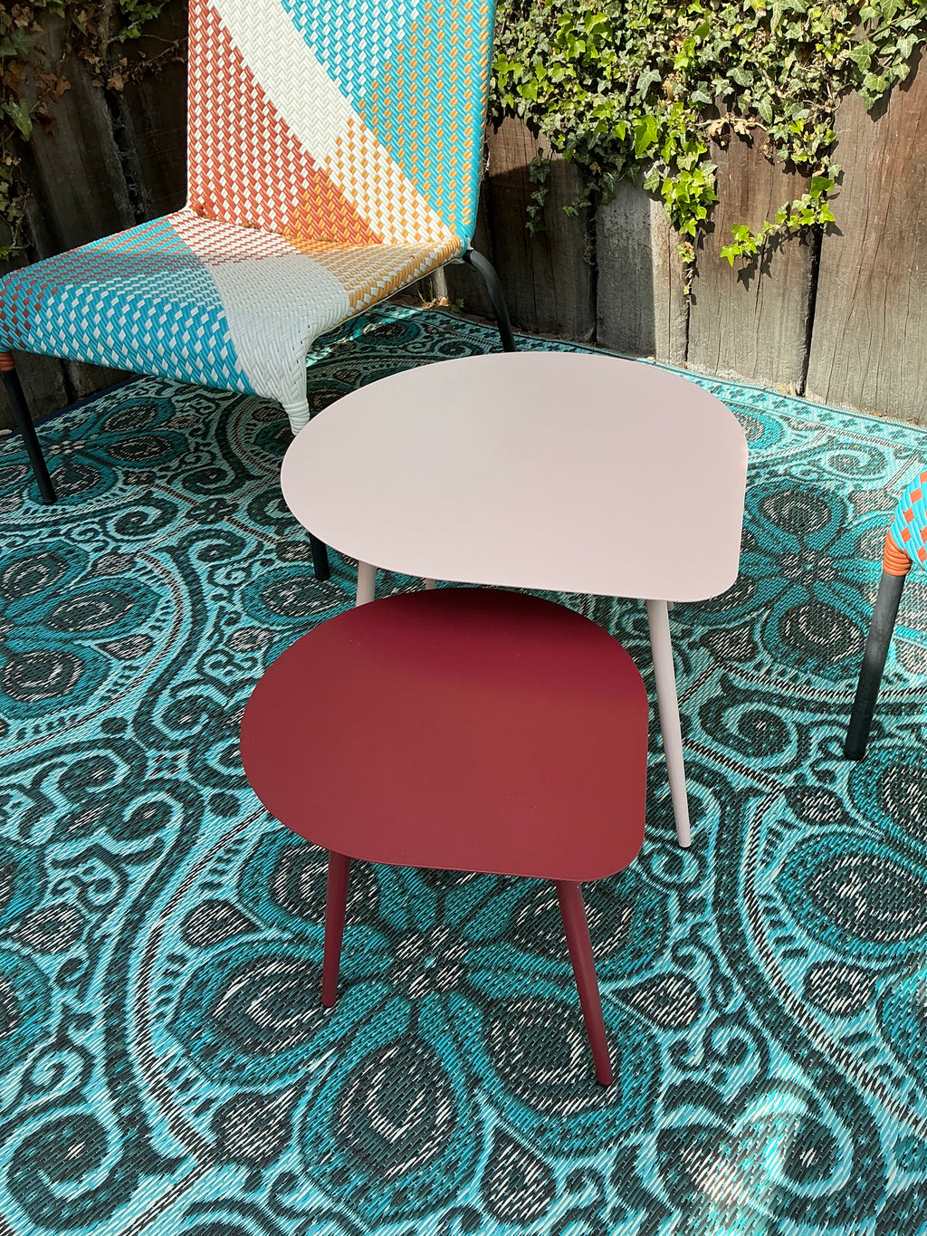 Ensemble de tables d'appoint de jardin