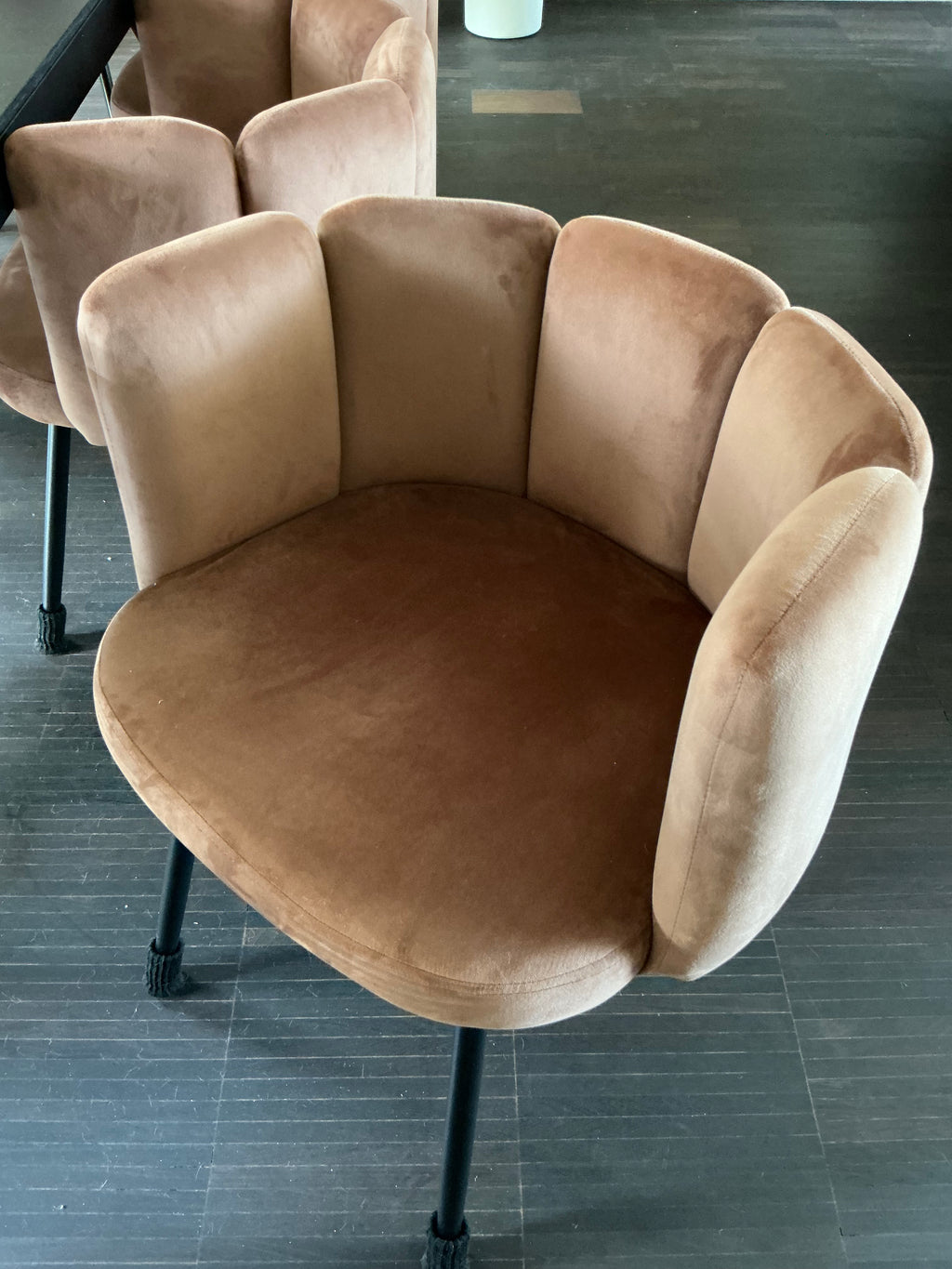 Chaises de salle à manger roses rembourrées (lot de 8)
