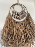 Shell & raffia wall decoration