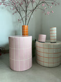 Ceramic side table pink