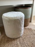 Fluffy white side table