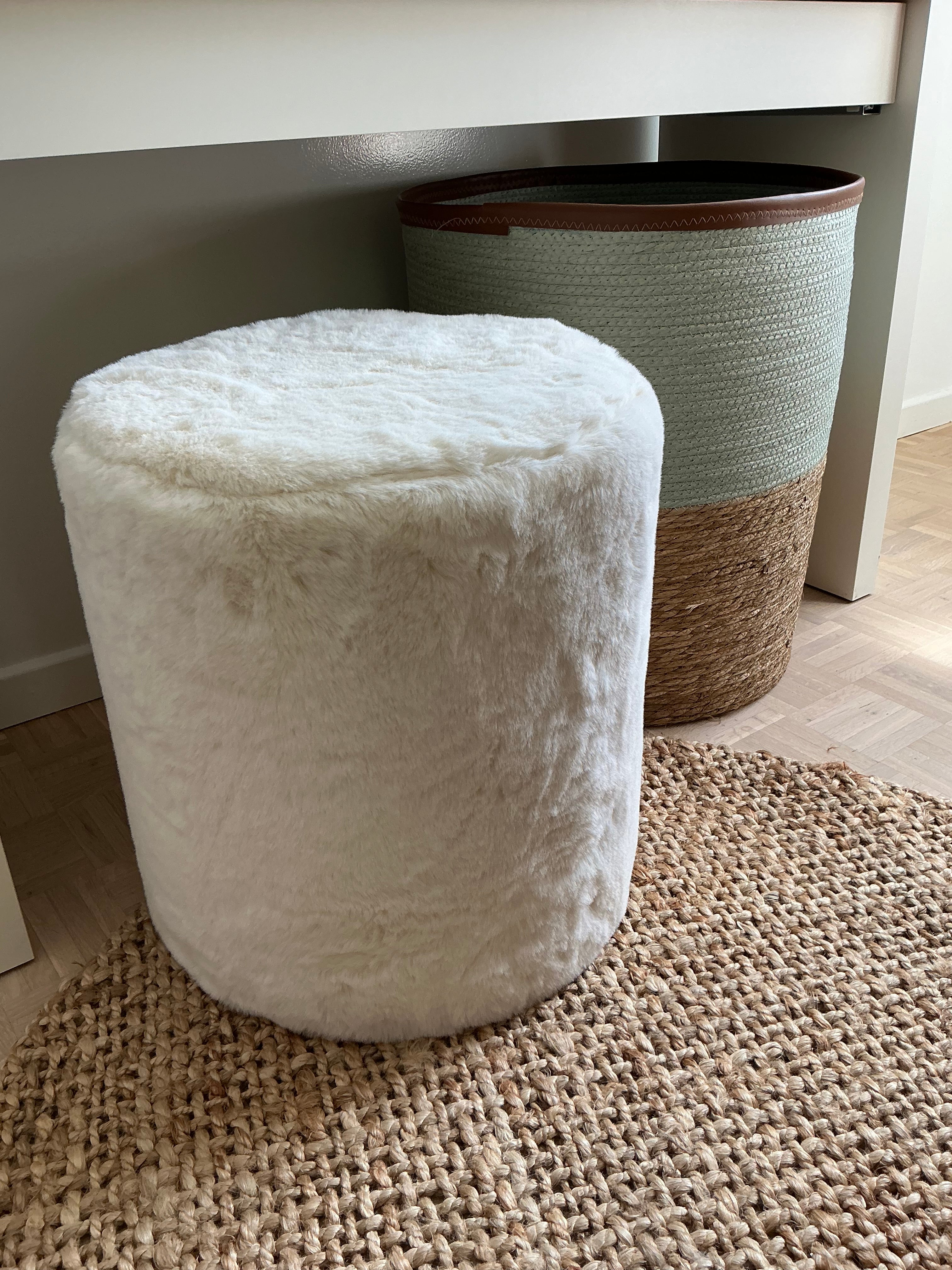 Fluffy white side table