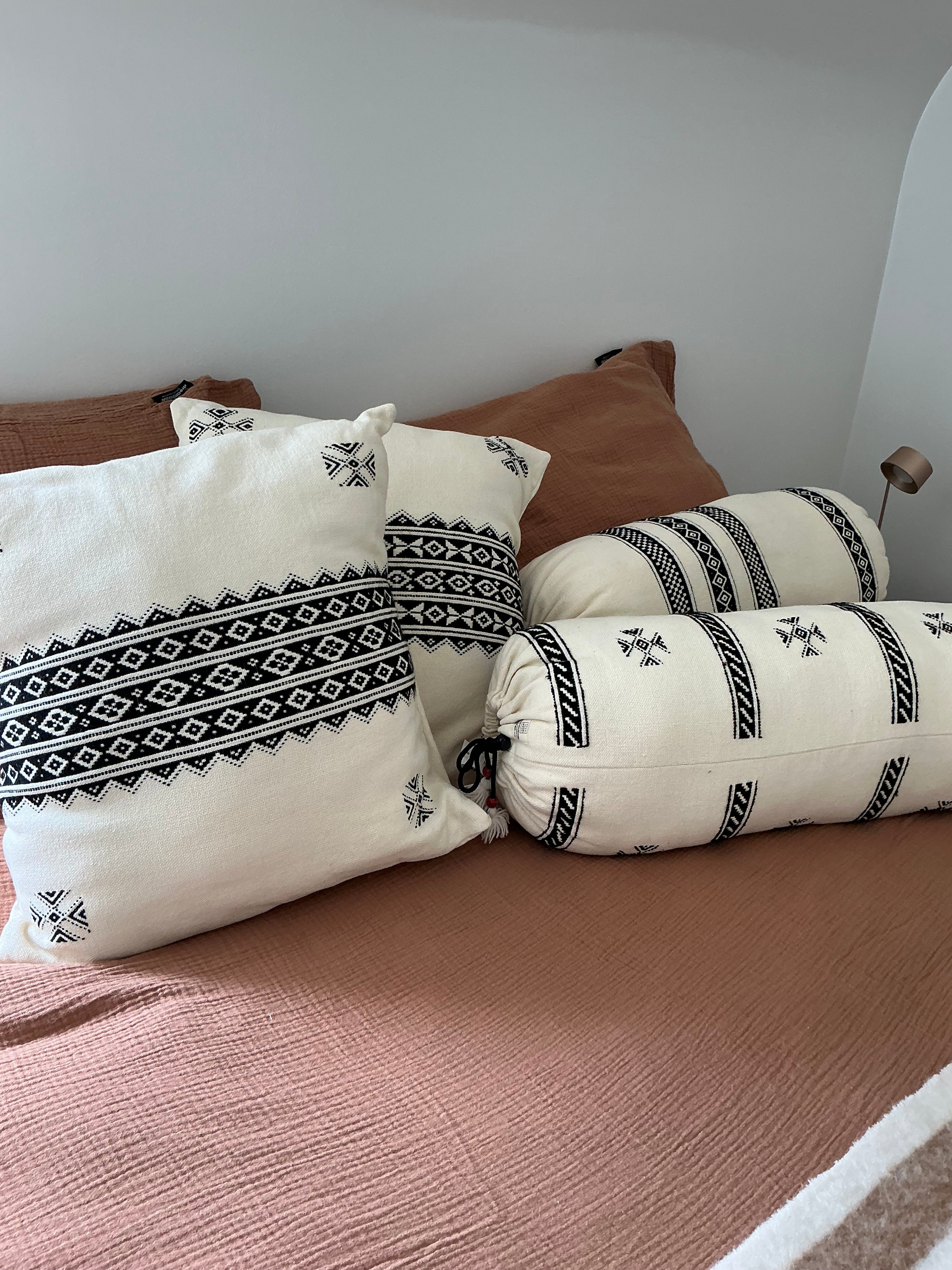 Black and white cushions