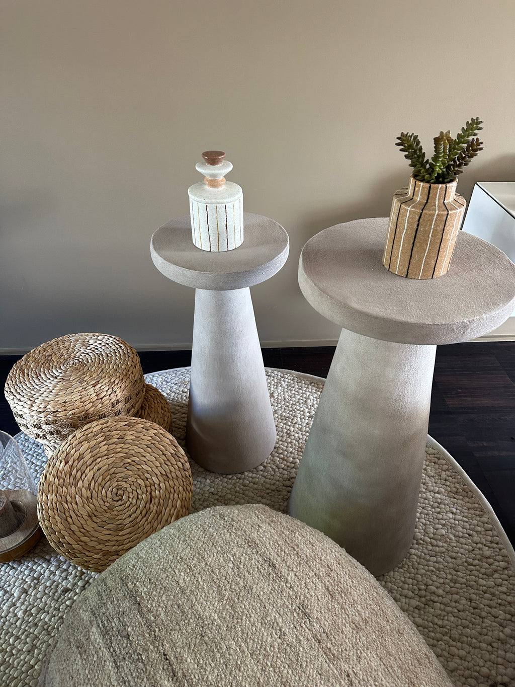 Gray side table, 75 cm