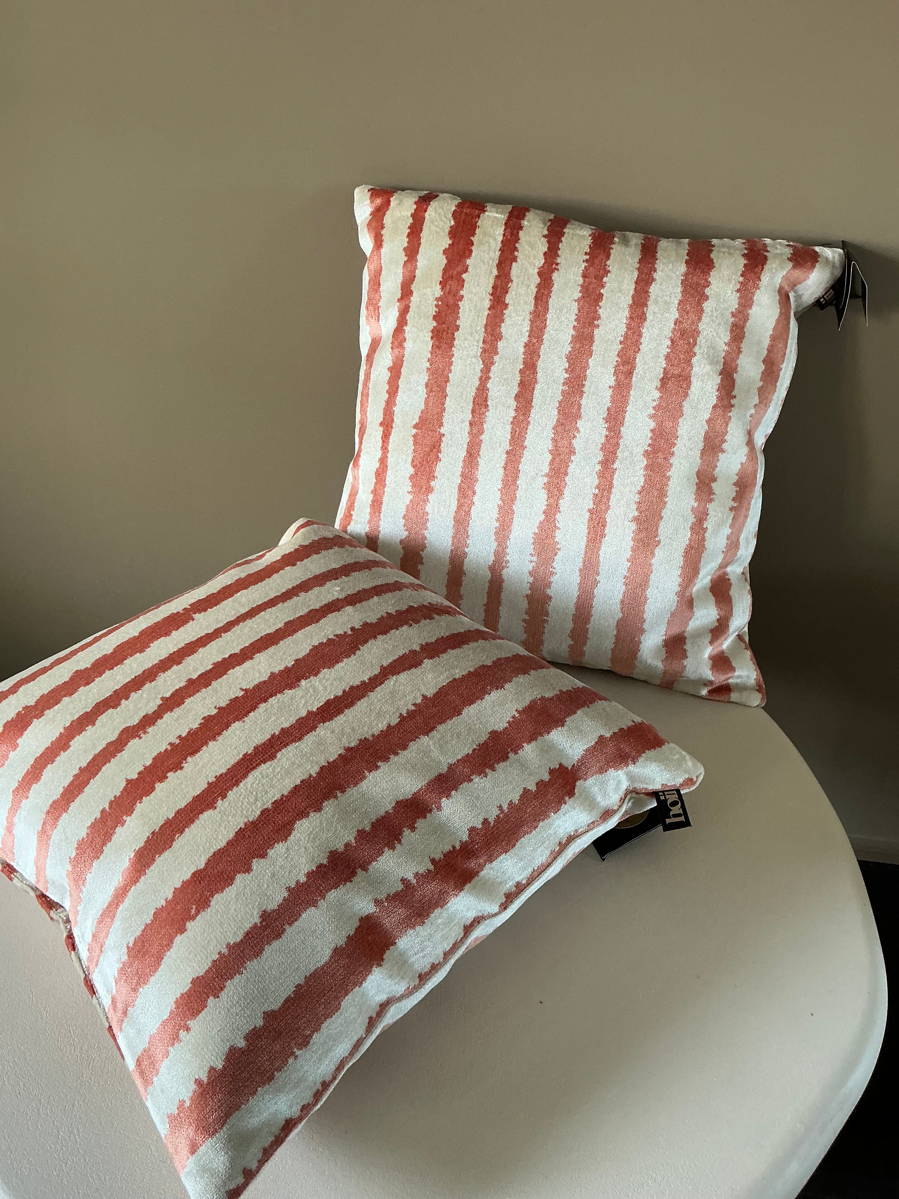 Orange striped cushion