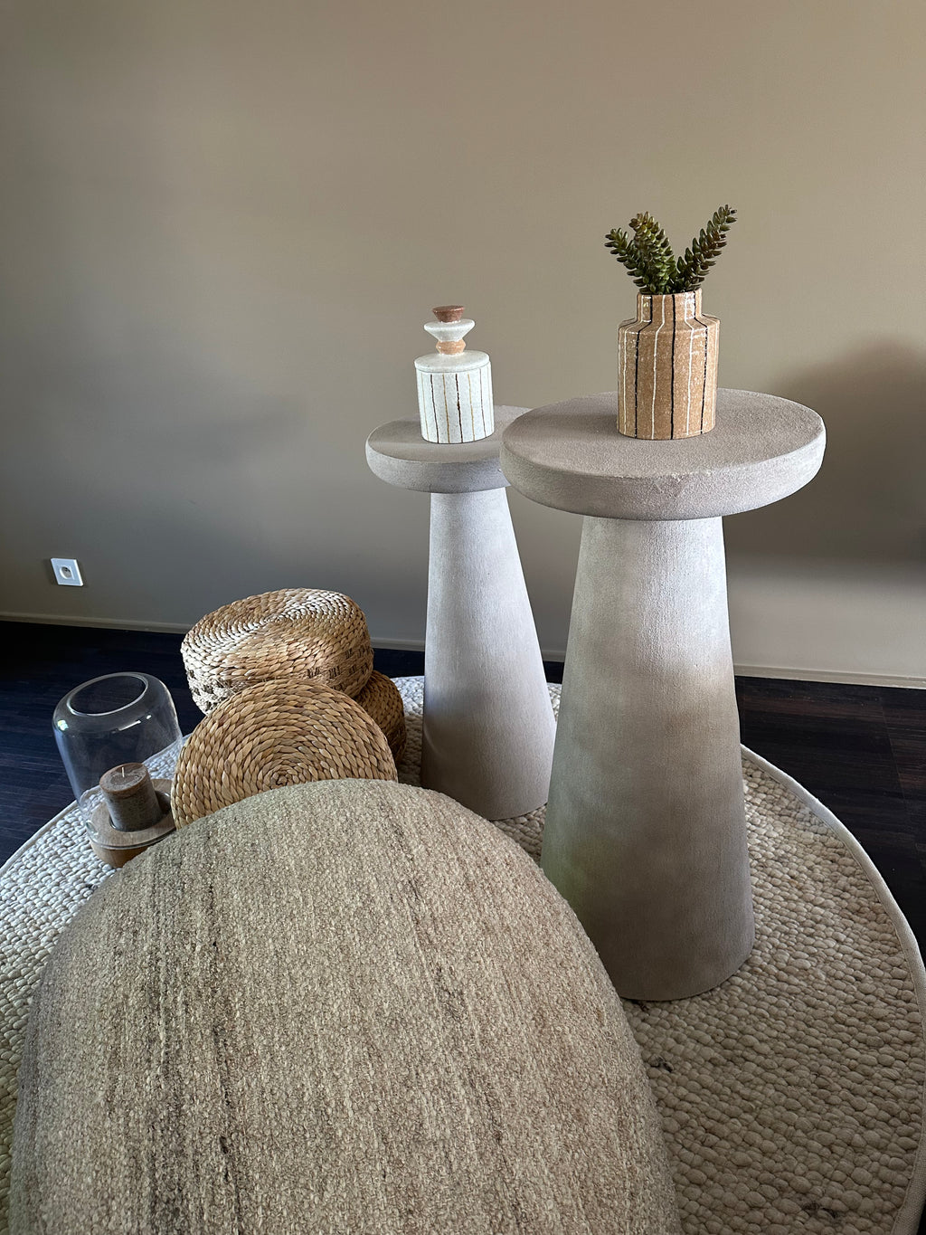 Gray side table, 85 cm