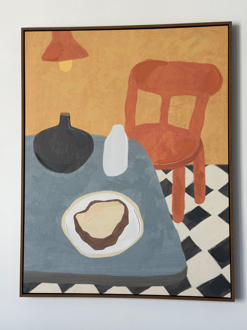 Framed artwork table and chair (70x90cm)