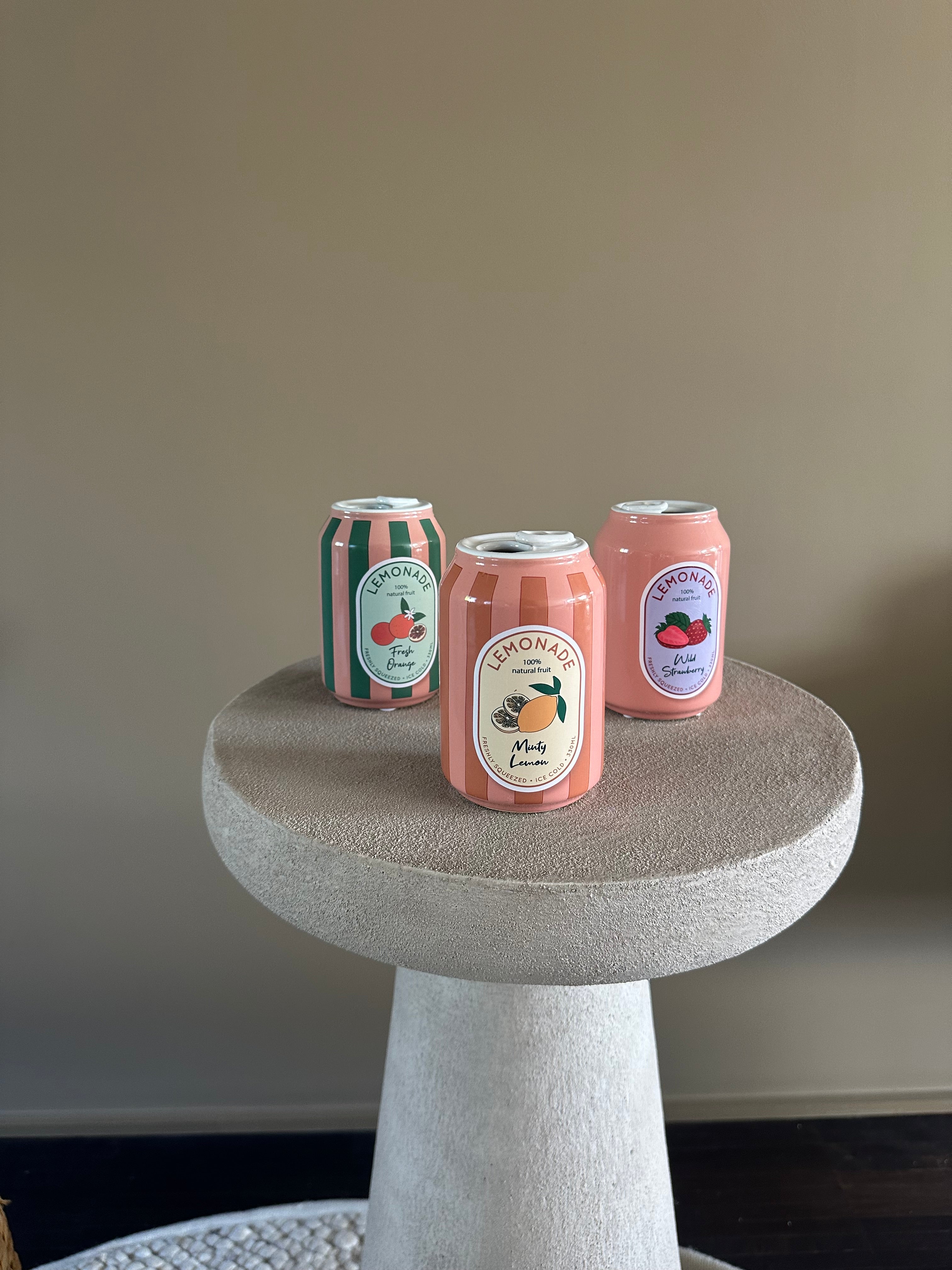 Colored ceramic tins