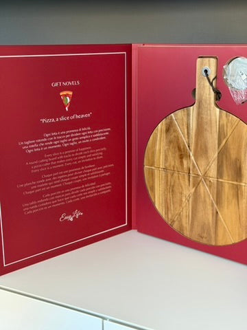 Book design side table with pizza serving board&cutter