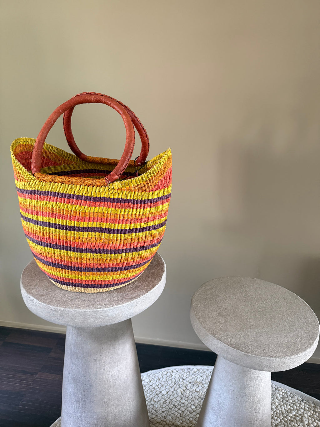 Orange basket bag