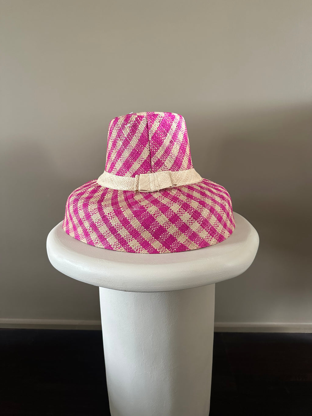 Pink straw hat