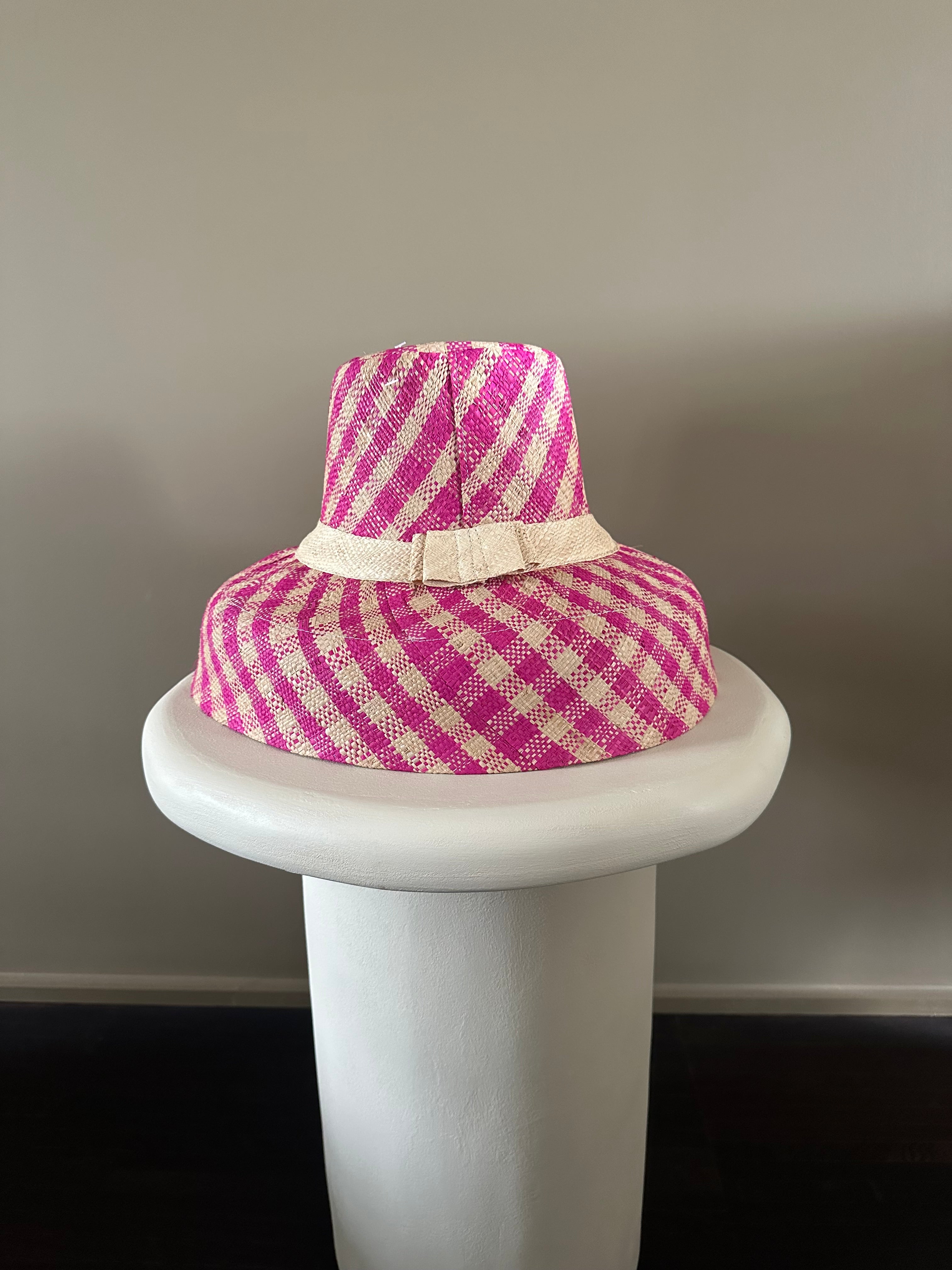 Pink straw hat