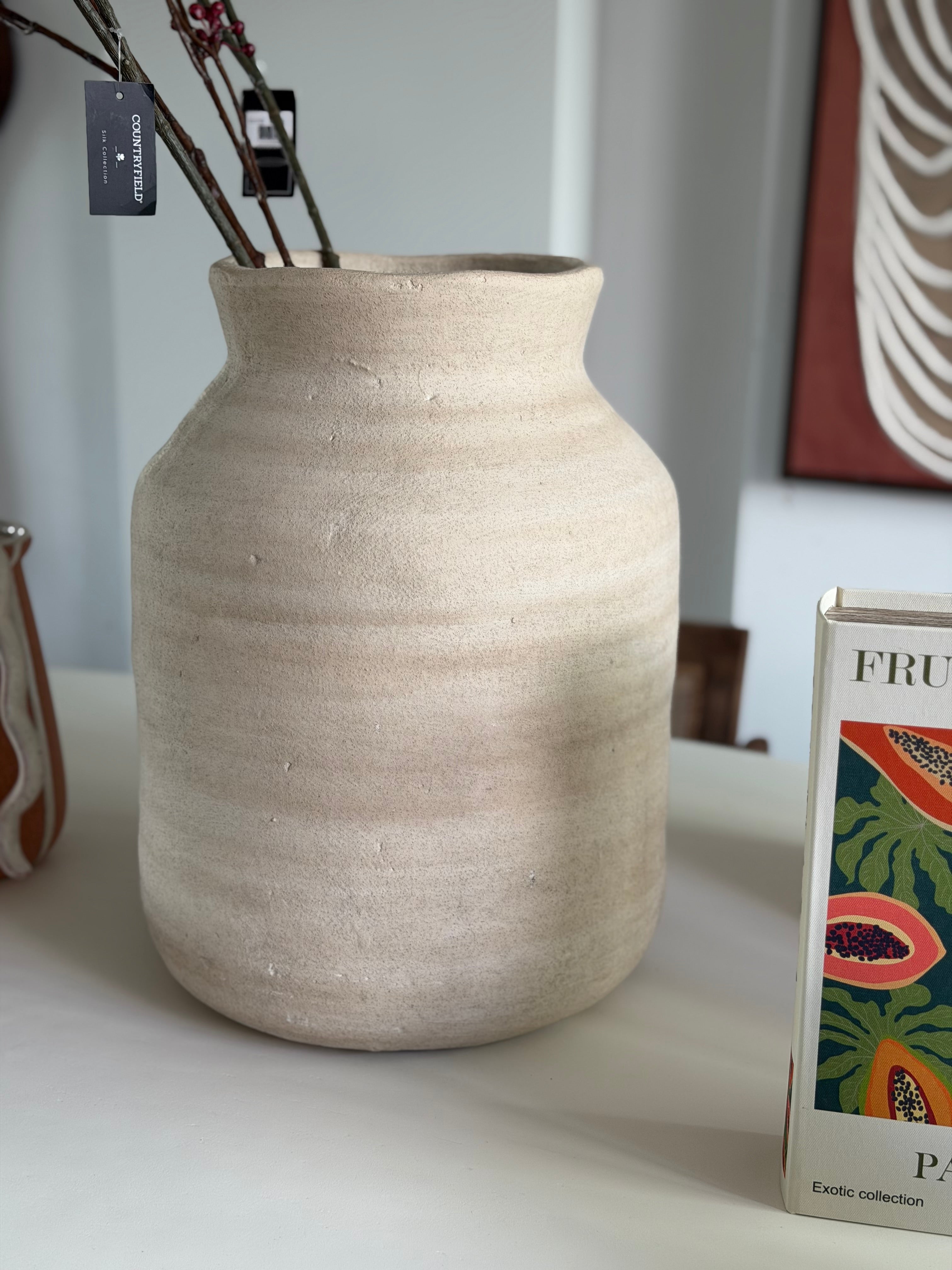 Beige Stoneware Vase