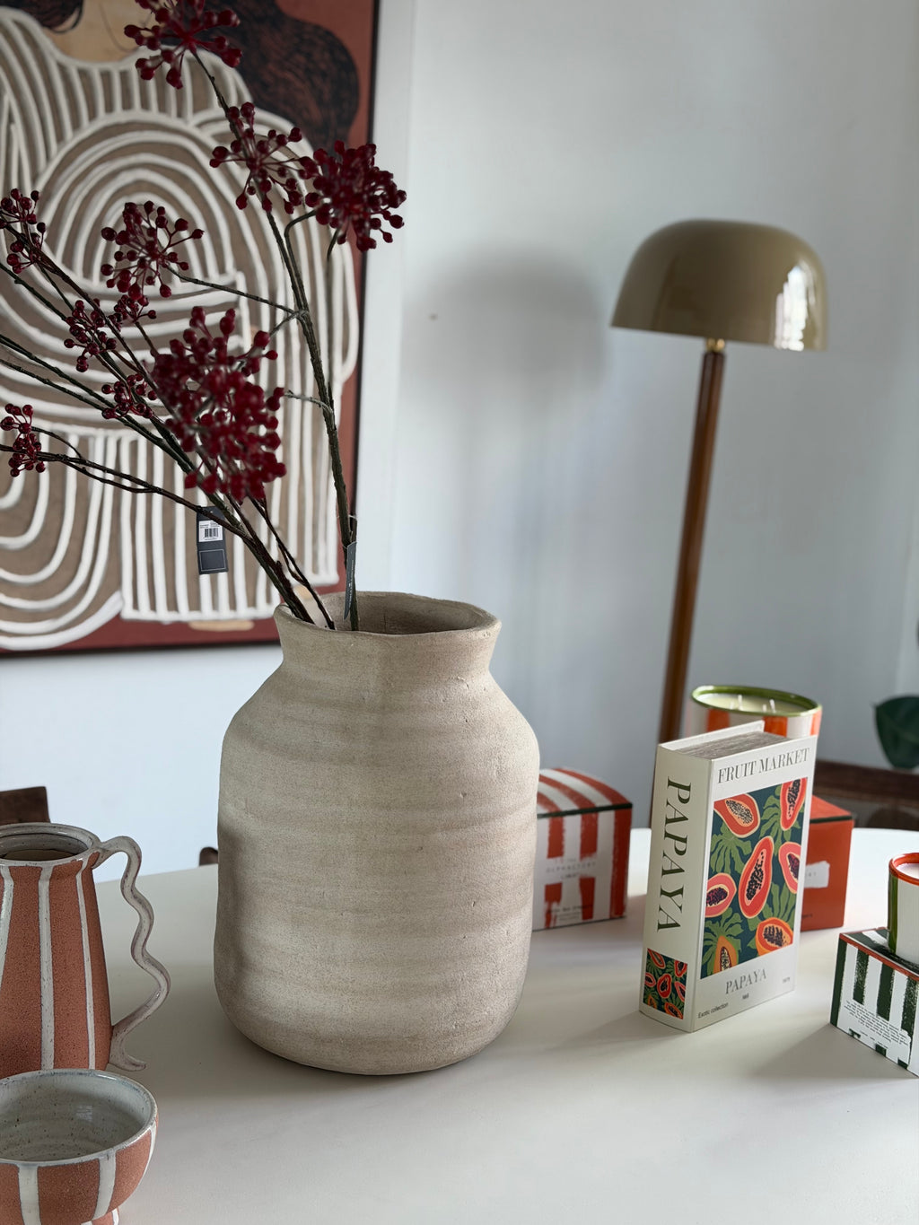 Beige Stoneware Vase