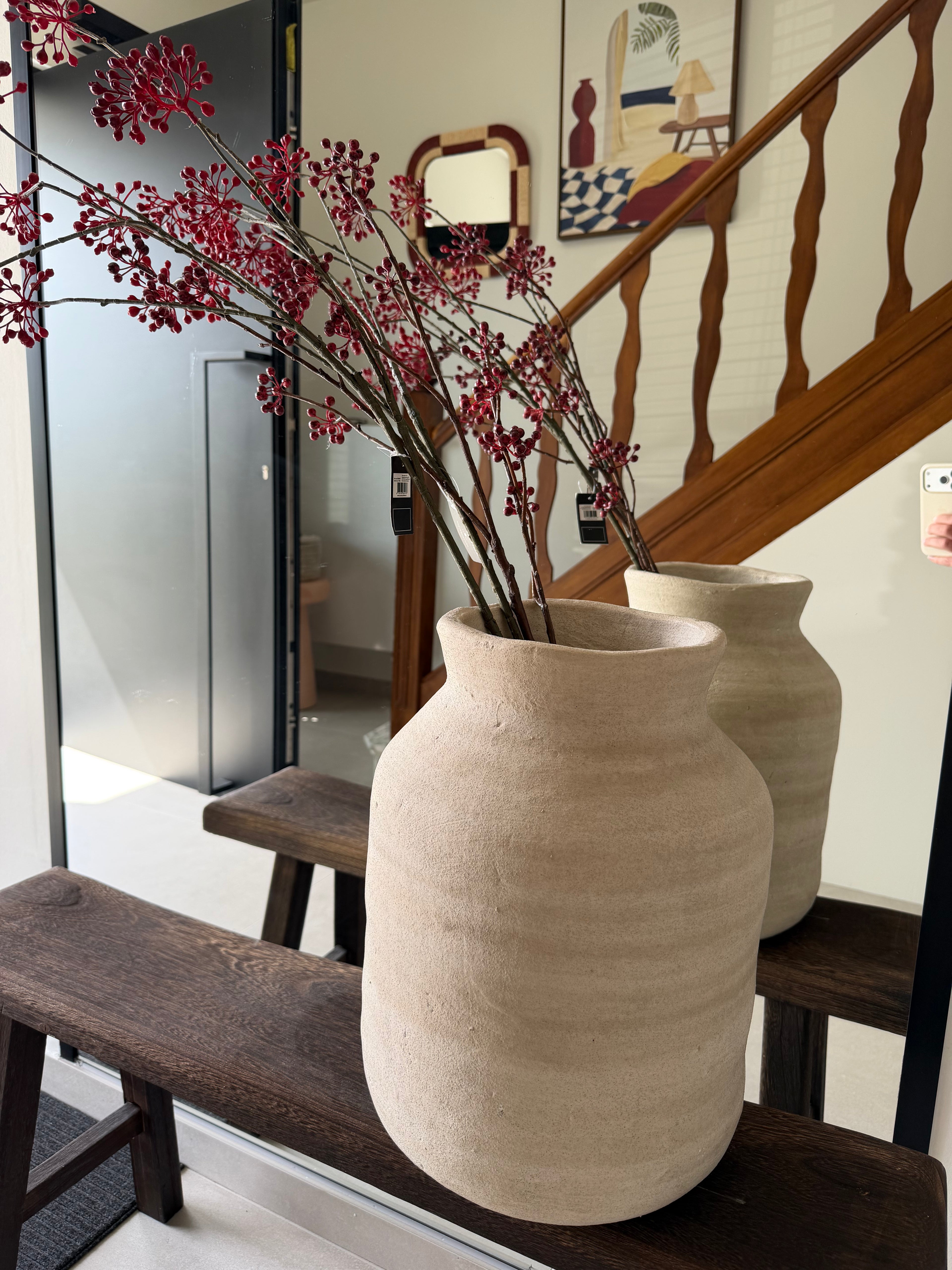 Beige Stoneware Vase