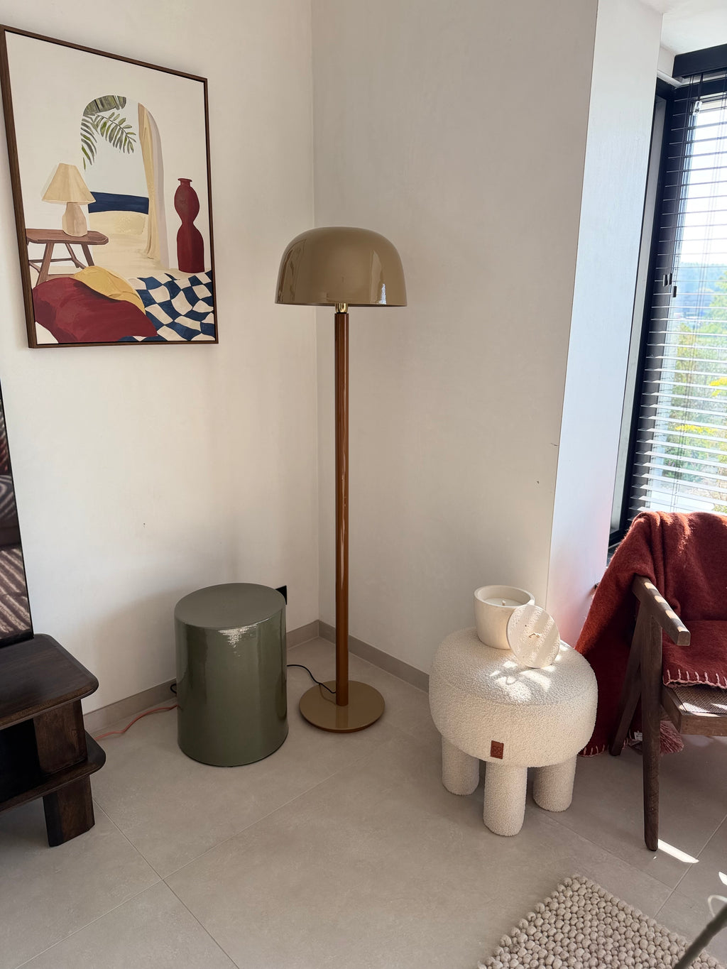 Standing lamp green - brown